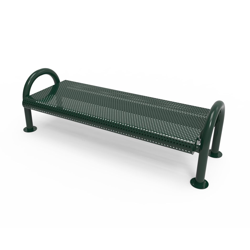 Honeycomb Steel Pipe Frame Bench without Back - Surface Mount