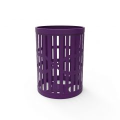 32 Gallon Ribbed Steel Trash Receptacle