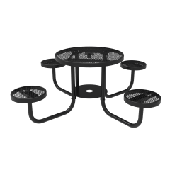 Expanded Metal Round Patio Table with Seats