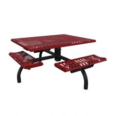 ADA Accessible Classic Square WEB Table - 3 Seats - In-ground Mount