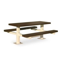 Expanded Metal Double Post Picnic Table