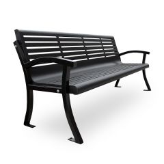 Classic Casino Horizontal Strap Style Bench with Back