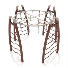 Freestanding Curved Post Overhead Swinging Ring Ladder