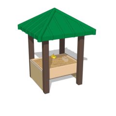 Kids Sand Hut with Roof - Front