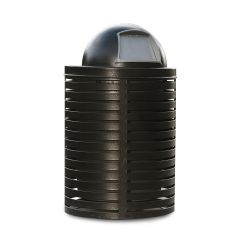 Horizontal Strap Style Trash Receptacle