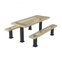 Regal Rectangular Pedestal Frame Picnic Table with Detatched Seating - 6 feet