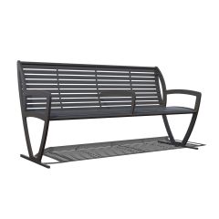 Zion Bench with Back with Side and Center Armrests