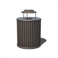 Zion Trash Receptacle with Liner and Ash Bonnet Flat Top Lid