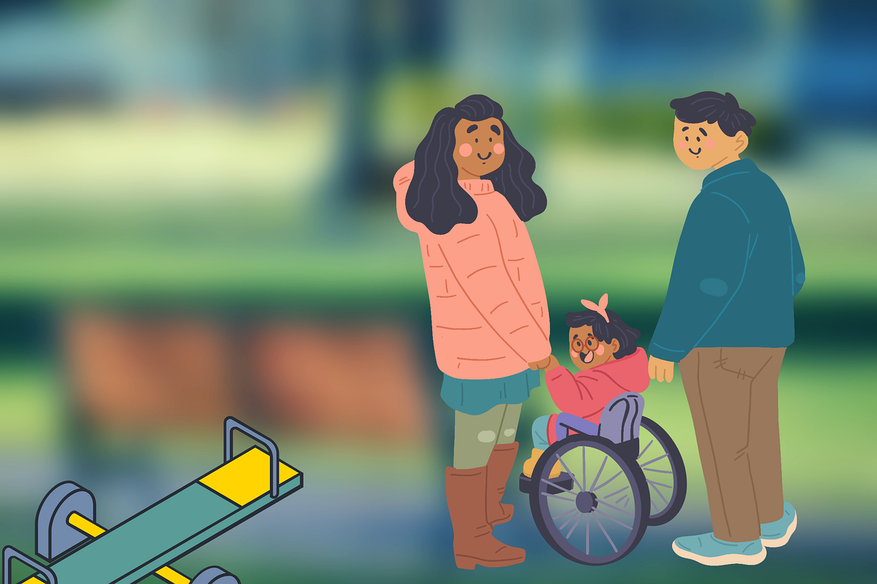 family on playground